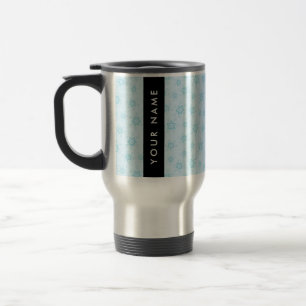 Ice Blue Snowflakes, Your name, Personalise Travel Mug