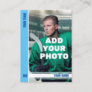 Ice Blue Stripe Hockey Trading Card - Custom Stats