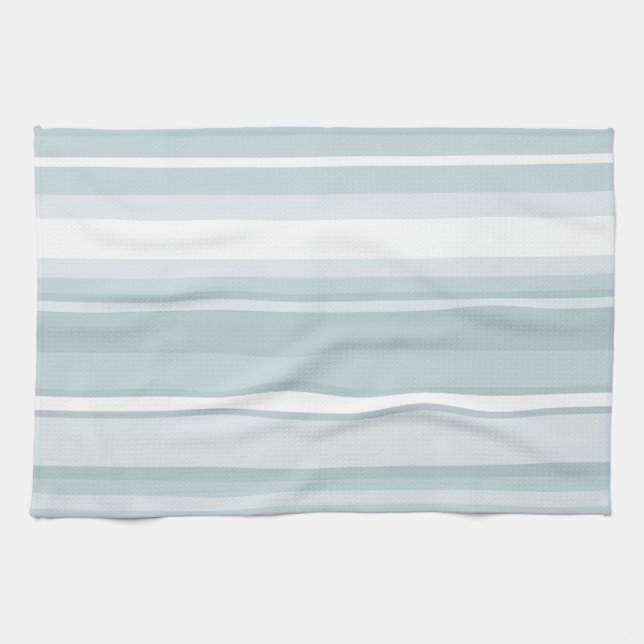Ice blue stripes tea towel (Horizontal)