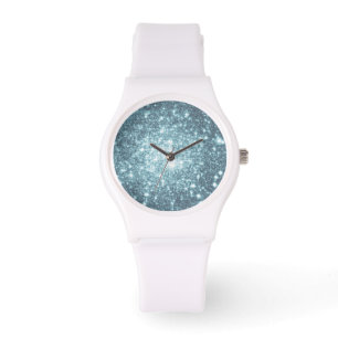 Ice Blue Teal Star Watch