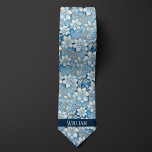 Ice blue, White and Gold Floral Tie<br><div class="desc">Achieve a modern and elegant look with our Ice Blue,  White and Gold Floral Neck Tie. The combination of ice blue,  white,  and gold creates a stylish and luxurious appearance. Don't miss the opportunity to pair it with our matching socks for a complete ensemble.</div>