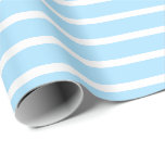Ice Blue White Horizontal Striped Wrapping Paper<br><div class="desc">Ice Blue and White Horizontal Striped Wrapping Paper</div>