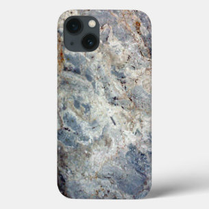 Ice blue white marble stone finish iPhone 13 case