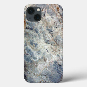 Ice blue white marble stone finish iPhone 13 case