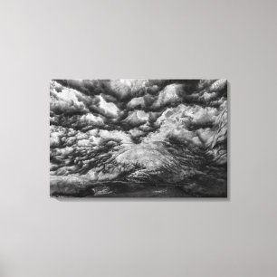 Ice Cave In Black And White Canvas Print