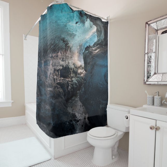 Ice Cave Interior Scenic Shower Curtain (In Situ)