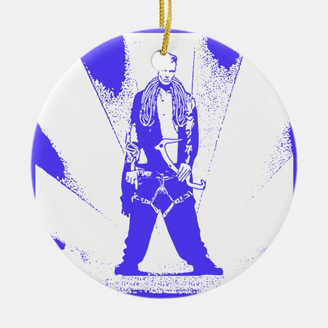 Ice Climb Baby Ceramic Tree Decoration (Front)