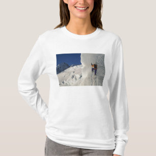 Ice climbing on the Tasman Glacier below Mount T-Shirt