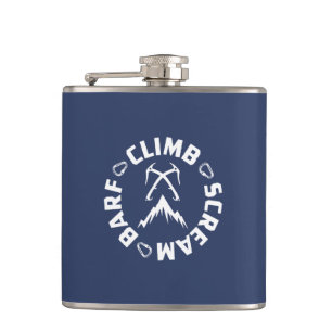 Ice Climbing Scream And Barf Hip Flask
