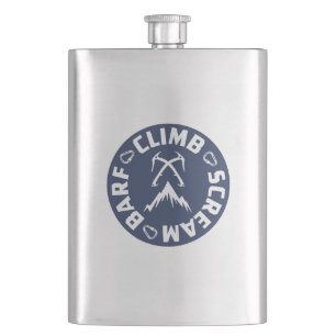 Ice Climbing Scream And Barf Hip Flask