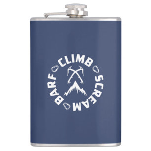 Ice Climbing Scream And Barf Hip Flask