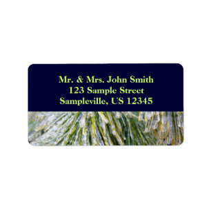 Ice Coated Pine Needles Winter Botanical Label