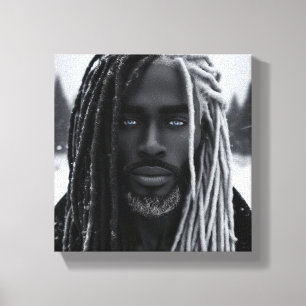 Ice Cold Black Power Stretched Canvas Print