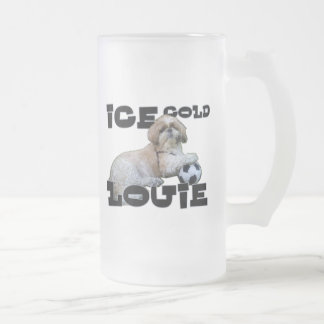 ICE COLD LOUIE FROSTED GLASS BEER MUG