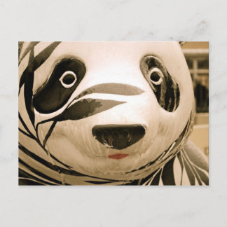 Ice Covered Panda Sepia Postcard