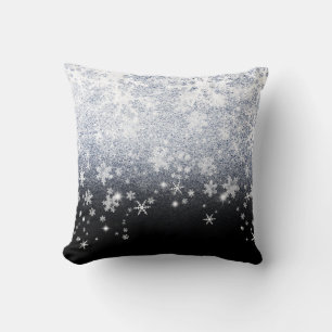 Ice Crackled Snowflakes Cushion