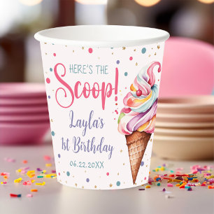 Ice Cream 1st Birthday Party Paper Cups