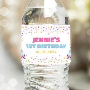 Ice Cream 1st Birthday Party Water Bottle Label