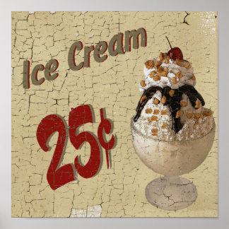 Ice Cream 25 cent Poster