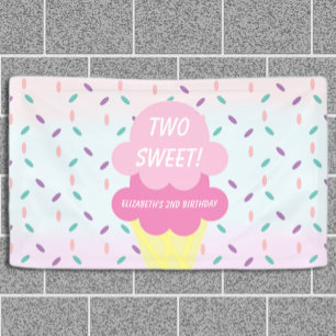 Ice Cream 2nd Birthday Banner