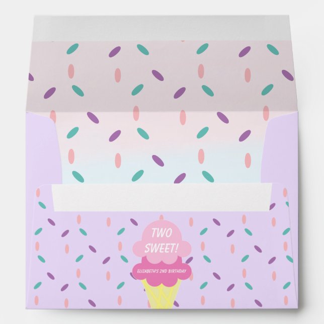 Ice Cream 2nd Birthday Envelope (Back (Bottom))