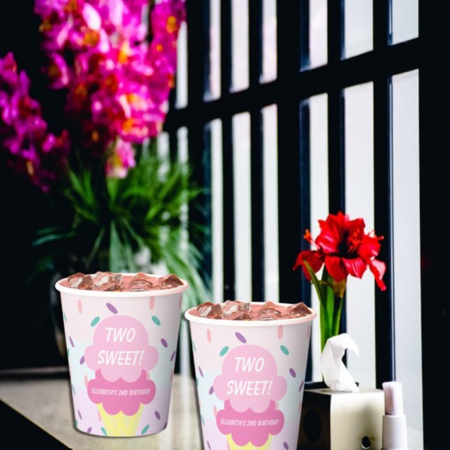 Ice Cream 2nd Birthday Paper Cups (Creator Uploaded)