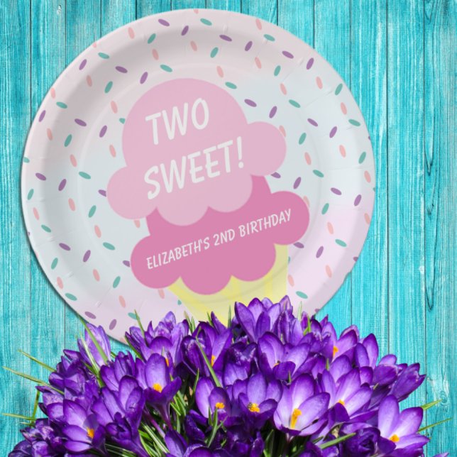 Ice Cream 2nd Birthday Paper Plate (Creator Uploaded)