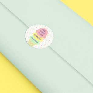 Ice Cream 3rd Birthday Classic Round Sticker