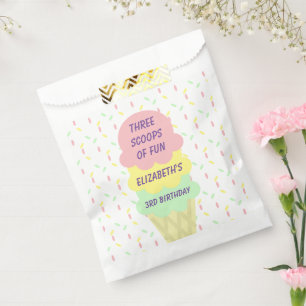 Ice Cream 3rd Birthday Favour Bags
