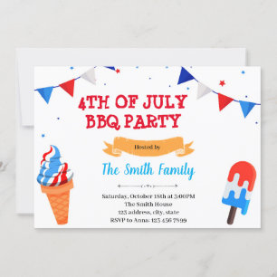 Ice cream 4th of july invitation