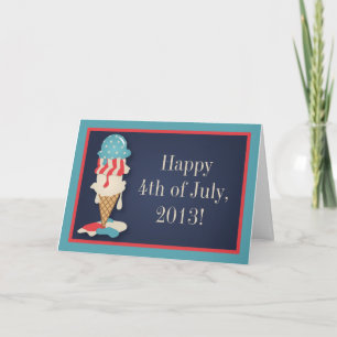 Ice Cream 4th of July Party Greeting Card