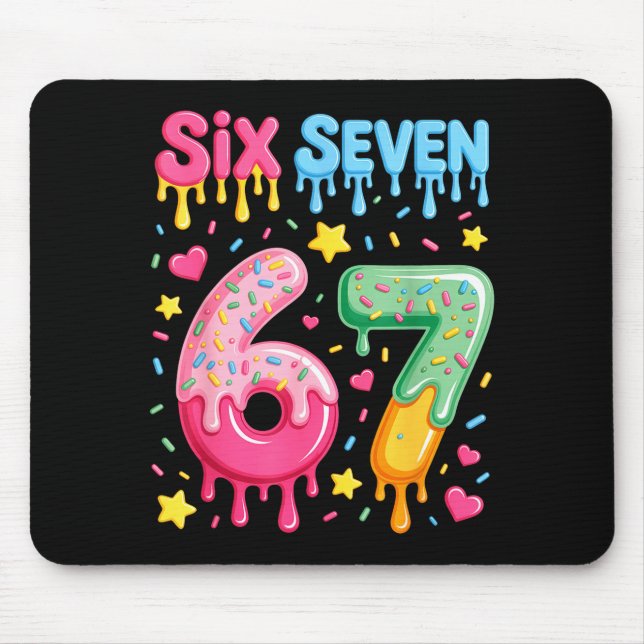 Ice Cream 67 Meme Funny Six Seven Gen Alpha Slang  Mouse Pad (Front)