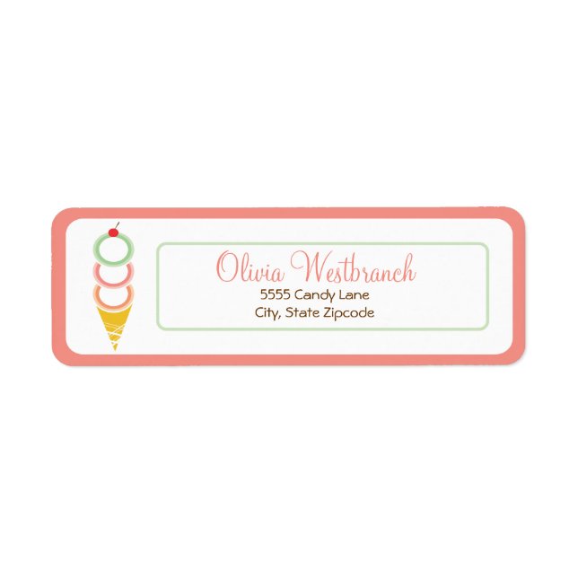 Ice Cream Address Label (Front)