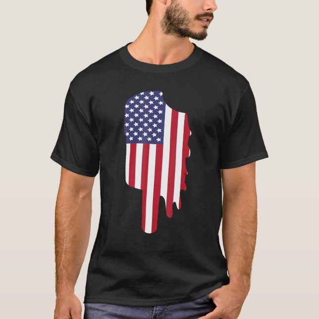 Ice Cream American Flag Popsicle Us Independence T-Shirt (Front)
