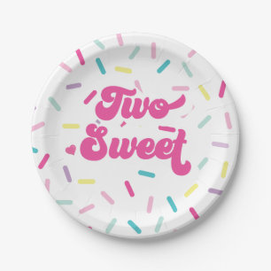 Ice Cream and Cake Two Sweet 2nd Birthday Paper Plate