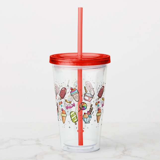 Ice Cream and Candy Acrylic Tumbler (Front)