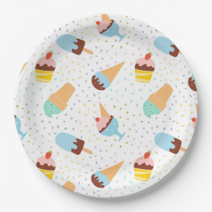 Ice Cream and Confetti Paper Plate
