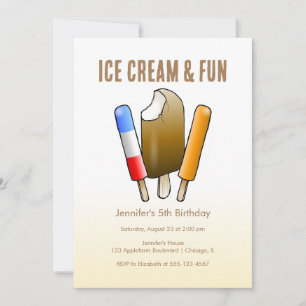 Ice Cream and Ice Pop Invitation