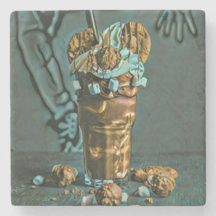 Ice cream art stone coaster