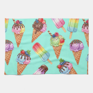 Ice Cream Assortment by Natasha Us Tea Towel