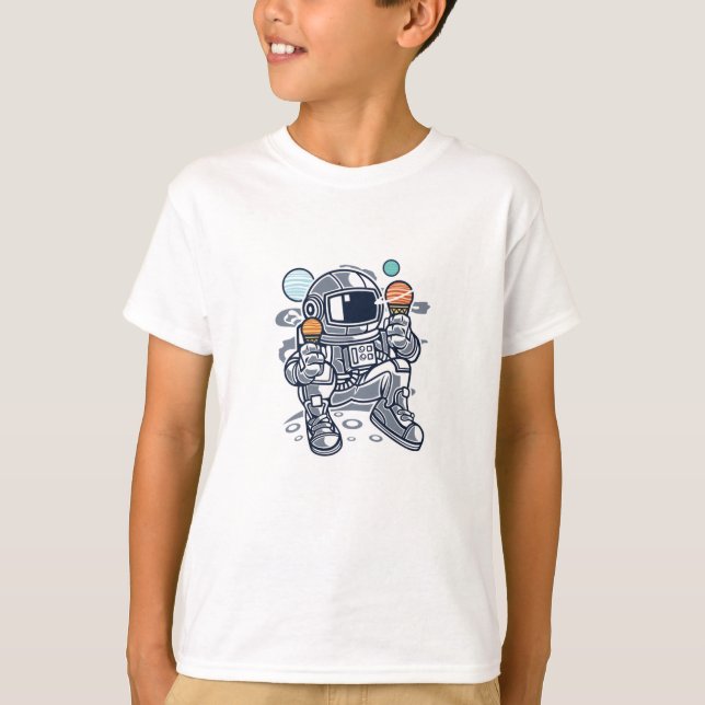 Ice Cream Astronaut Planet Snack Tee (Front)