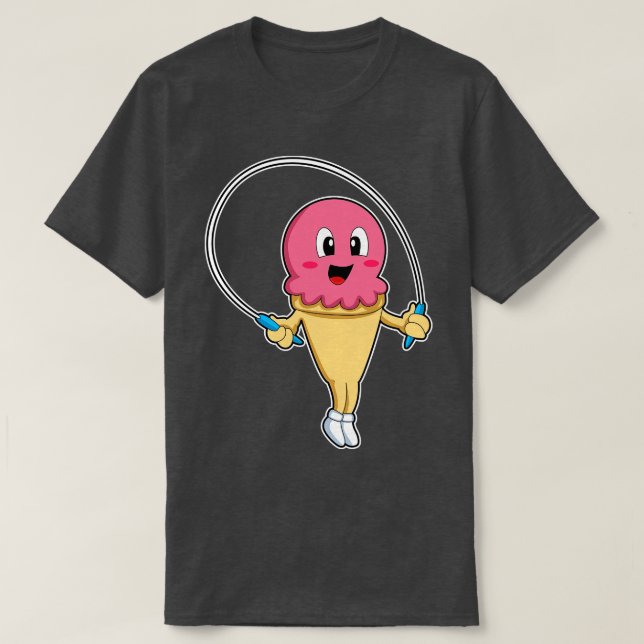 Ice cream at Fitness with Rope T-Shirt (Design Front)