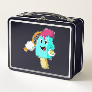 Ice cream at Tennis with Tennis racket Metal Lunch Box