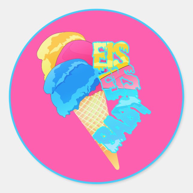ice cream baby classic round sticker (Front)