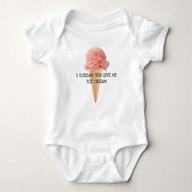 Ice Cream Baby Shower Suit Bodysuit (Front)