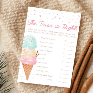 Ice Cream Baby Shower The Price Is Right Game