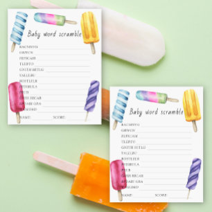 Ice cream baby shower Word scramble game