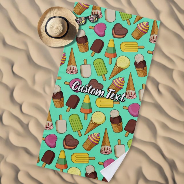 Ice Cream Background Beach Towel (Creator Uploaded)