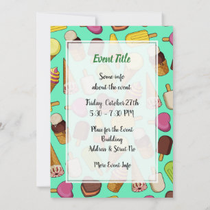 Ice Cream Background Invitation