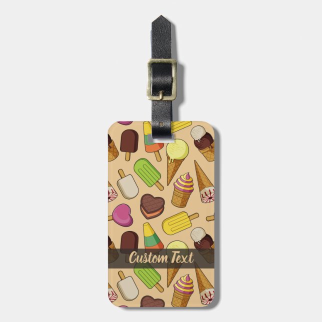 Ice Cream Background Luggage Tag (Front Vertical)